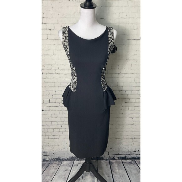 Chiara Boni La Petite Robe Black Silver Sleeveless Cocktail Dress Sz 6 N2 - Picture 13 of 15